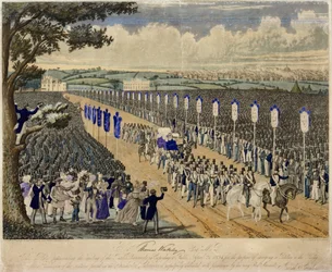 Treffen der Gewerkschafter in Copenhagen Fields, 21. April 1834